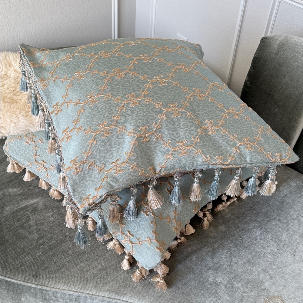 SET OF 2 Custom made pillow covers/Shams  Patterned Accent Pillows for Sofa/bed